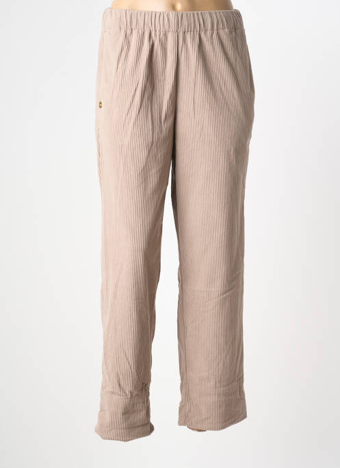 Pantalon droit taille élastique beige ZHRILL femme