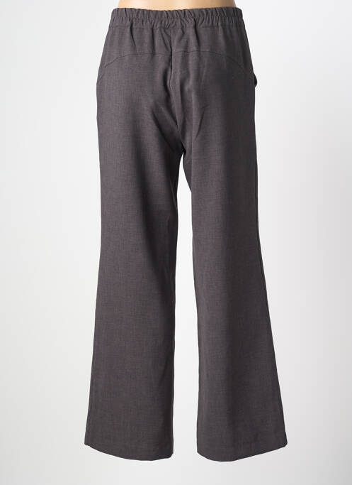 Pantalon droit fermeture zippée sous rabat boutonné gris NÜ femme
