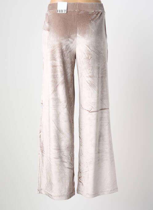 Pantalon flare taille élastique beige HBT femme