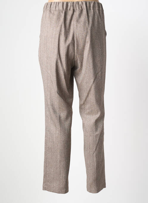 Pantalon slim taille élastique beige TRICOT CHIC femme