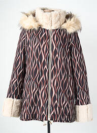Manteau long a capuche a capuche marron REVER MILE femme