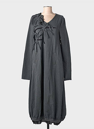Robe longue manches longues manches longues gris KEDZIOREK femme
