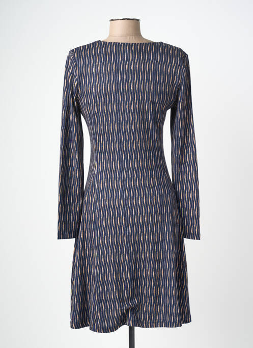 Robe mi-longue coupe évasée manches longues bleu SURKANA femme