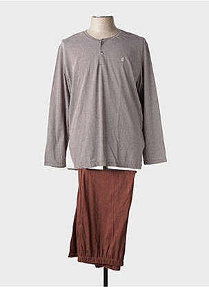 Pyjama col rond marron EMINENCE homme