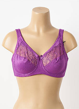 Soutien-gorge effet matière satinée haut soutien-gorge emboitant violet PIEGE femme