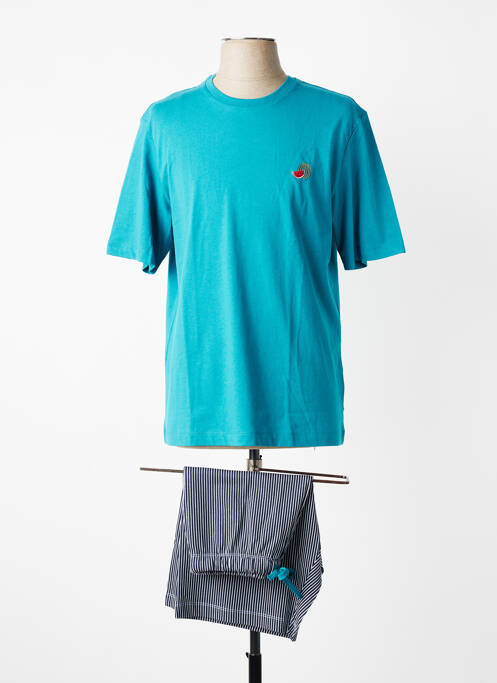 Pyjashort col rond bleu EMINENCE homme