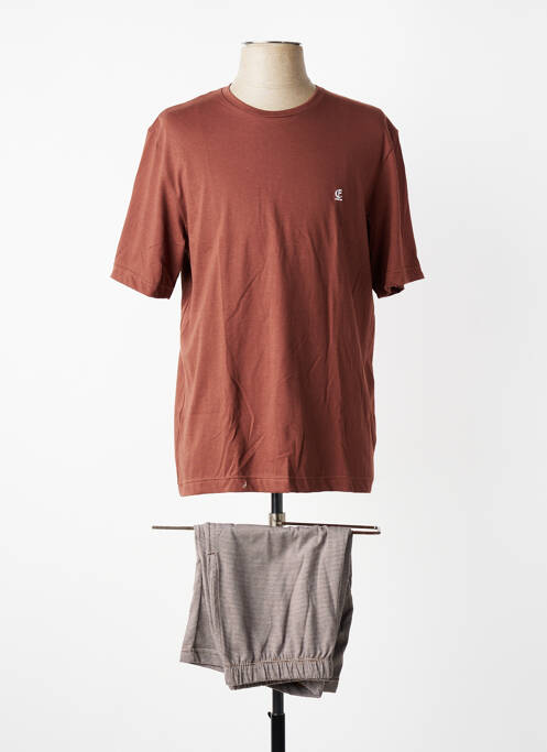 Pyjashort manches courtes marron EMINENCE homme