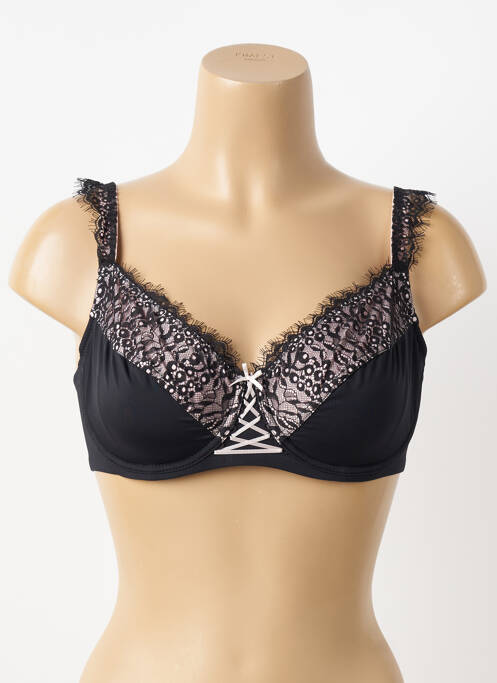 Soutien-gorge effet matière satinée haut soutien-gorge emboitant noir PIEGE femme