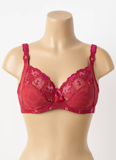 Soutien-gorge effet matière satinée haut soutien-gorge emboitant rouge LOUISA BRACQ femme