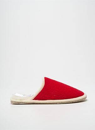 Chaussons/pantoufles semelle extérieure textile talon plat jusqu'à 3cm rouge L'ATELIER CHARENTAISES femme