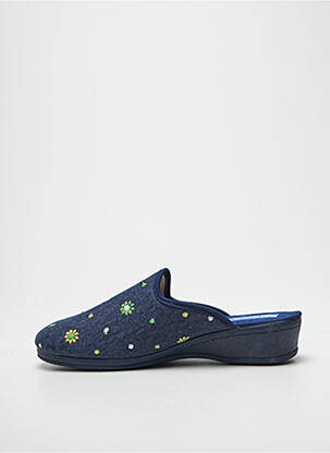 Chaussons/pantoufles bout rond talon plat jusqu'à 3cm bleu ZEL'S femme