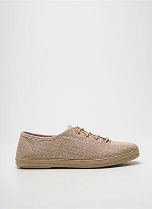 Chaussons/pantoufles fermeture lacets talon plat jusqu'à 3cm beige AMERICAN STADIUM femme