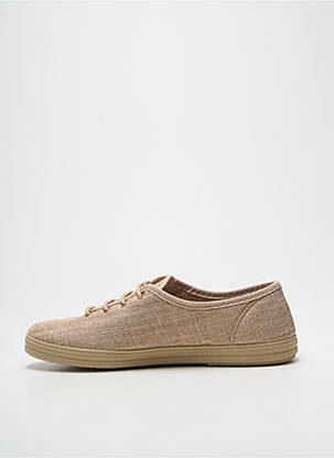 Chaussons/pantoufles fermeture lacets talon plat jusqu'à 3cm beige AMERICAN STADIUM femme