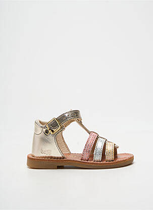 Sandales/nu pieds tissage satiné chiquet or BOPY fille