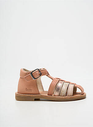 Sandales/nu pieds bout rond chiquet rose BOPY fille