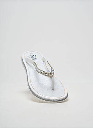 Tongs strass talon plat jusqu'à 3cm blanc B&M femme