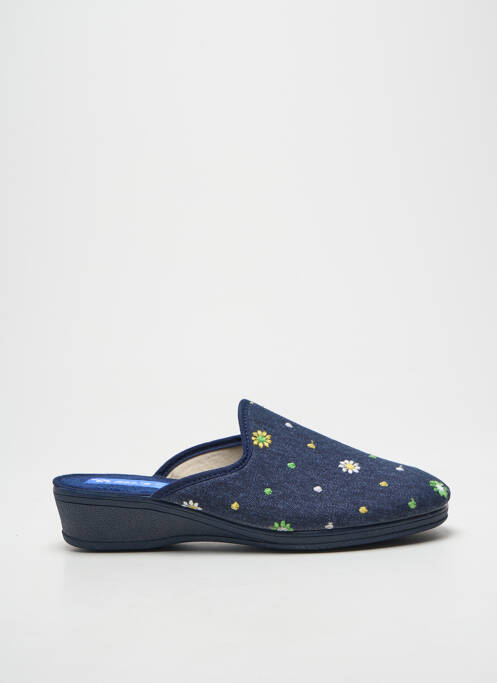 Chaussons/pantoufles bout rond talon plat jusqu'à 3cm bleu ZEL'S femme