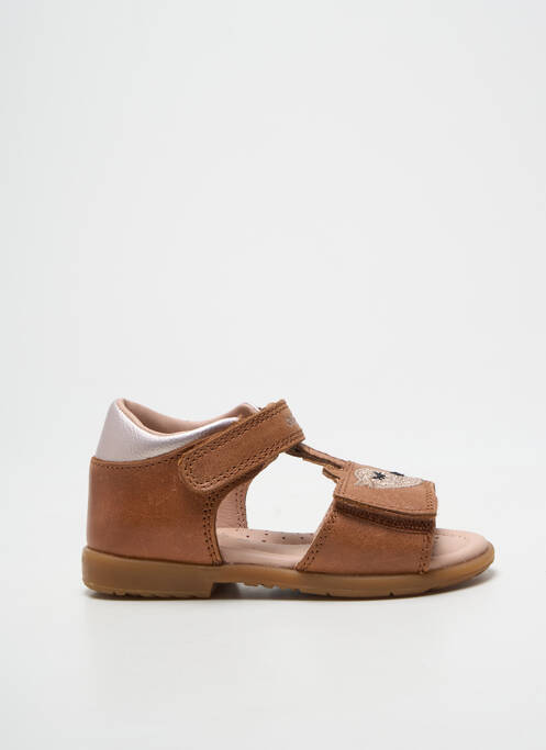 Sandales/nu pieds tissage tissage pailleté chiquet marron GEOX fille