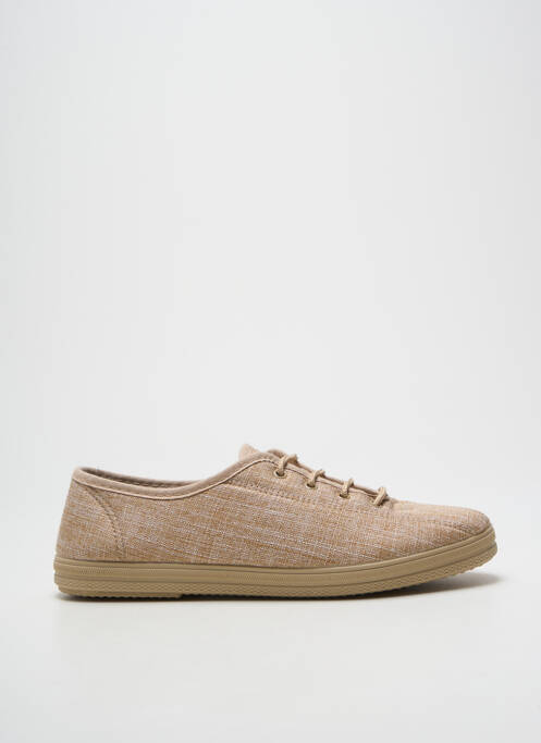 Chaussons/pantoufles fermeture lacets talon plat jusqu'à 3cm beige AMERICAN STADIUM femme