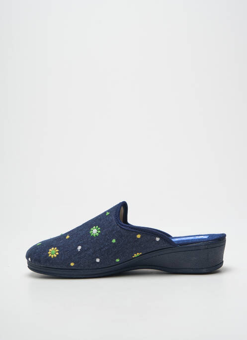 Chaussons/pantoufles bout rond talon plat jusqu'à 3cm bleu ZEL'S femme