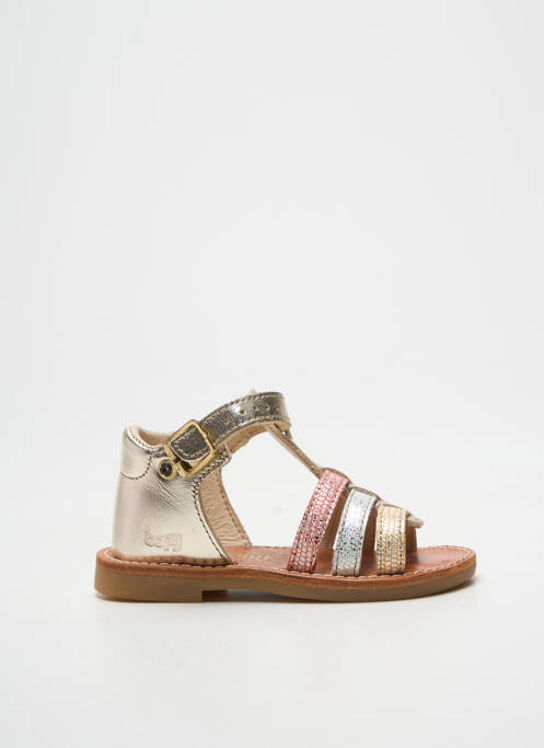 Sandales/nu pieds tissage satiné chiquet or BOPY fille