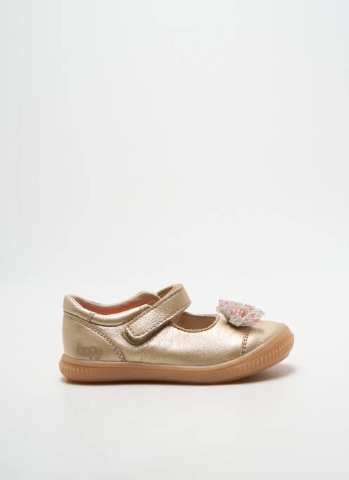 Ballerines tissage satiné bout rond or BOPY fille