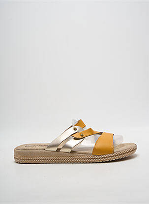 Mules/sabots tissage satiné talon plat jusqu'à 3cm jaune PATRIZIA AZZI femme