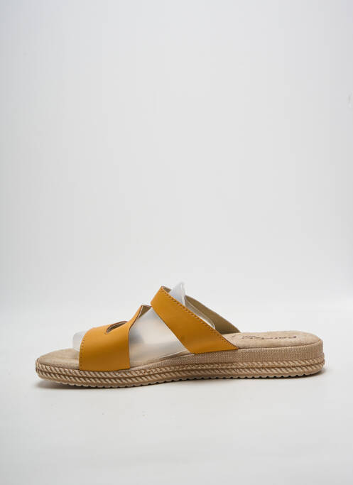 Mules/sabots tissage satiné talon plat jusqu'à 3cm jaune PATRIZIA AZZI femme