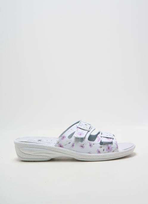 Mules/sabots type de semelle amortissante talon de 4 à 6cm blanc SOIR ET MATIN femme