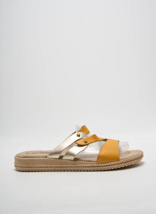 Mules/sabots tissage satiné talon plat jusqu'à 3cm jaune PATRIZIA AZZI femme