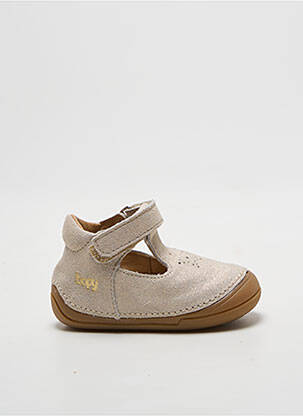 Ballerines tissage satiné bout rond or BOPY fille