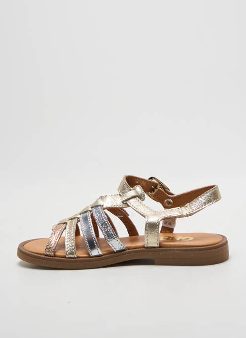 Sandales/nu pieds tissage satiné chiquet or GBB fille