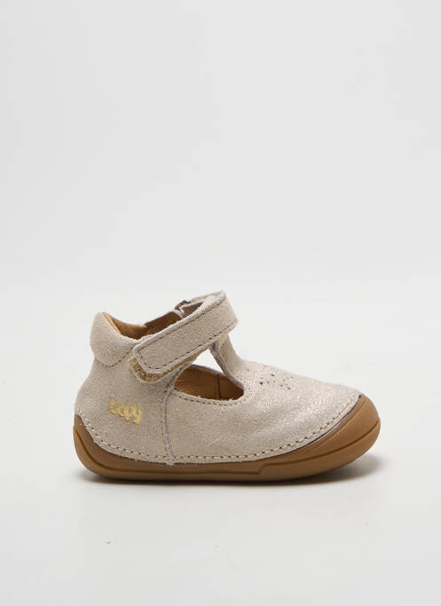 Ballerines tissage satiné bout rond or BOPY fille