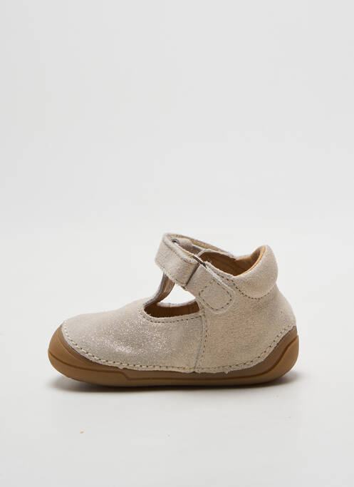 Ballerines tissage satiné bout rond or BOPY fille