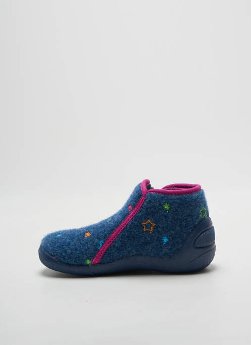 Chaussons/pantoufles fermeture zippée bout rond bleu BOPY fille