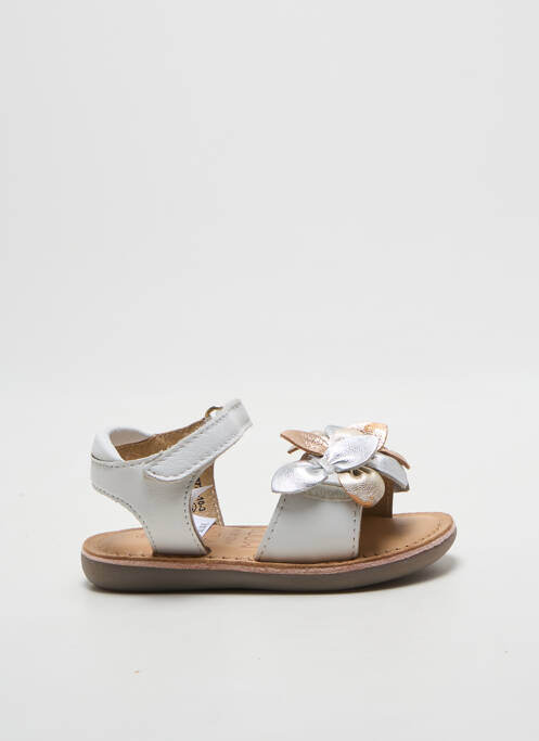 Sandales/nu pieds tissage satiné bout ouvert blanc MOD8 fille