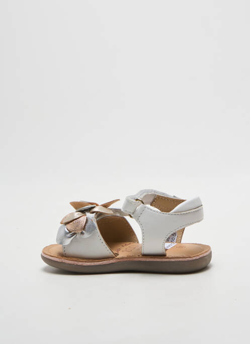 Sandales/nu pieds tissage satiné bout ouvert blanc MOD8 fille