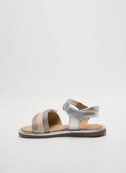 Sandales/nu pieds tissage tissage pailleté bout ouvert argent MOD8 fille