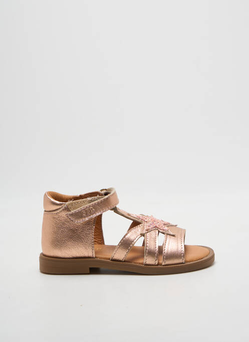 Sandales/nu pieds tissage satiné chiquet rose GBB fille