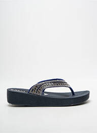 Tongs strass talon de 4 à 6cm bleu B&M femme