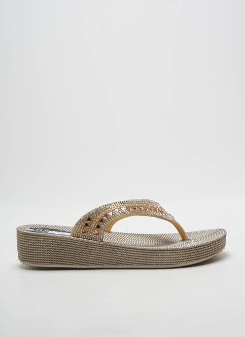 Tongs strass talon de 4 à 6cm or B&M femme
