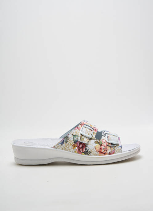 Mules/sabots type de semelle amortissante talon de 4 à 6cm blanc LE SOFT femme