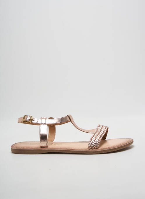 Sandales/nu pieds fermeture boucle(s) talon plat jusqu'à 3cm or LILYBELLULE femme