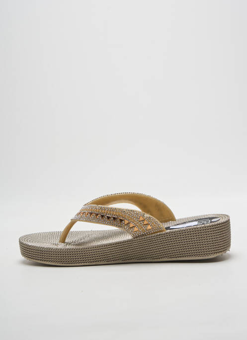 Tongs strass talon de 4 à 6cm or B&M femme