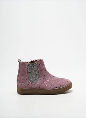 Bottines/boots nubuck bout rond rose BOPY fille