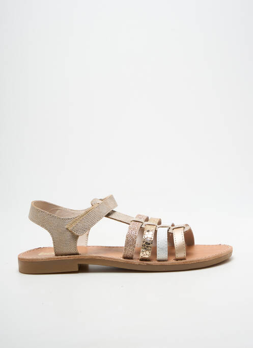 Sandales/nu pieds impression chiquet or BOPY fille