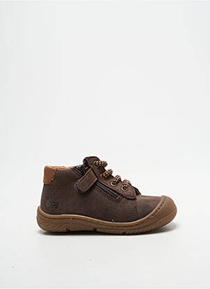 Bottillons fermeture zip et lacets bout rond marron BOPY garçon