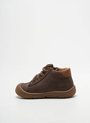 Bottillons fermeture zip et lacets bout rond marron BOPY garçon