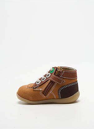 Bottillons fermeture zip et lacets bout rond marron KICKERS garçon