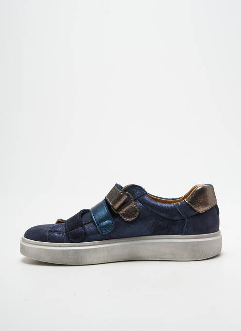 Baskets tissage satiné bout rond bleu BOPY fille
